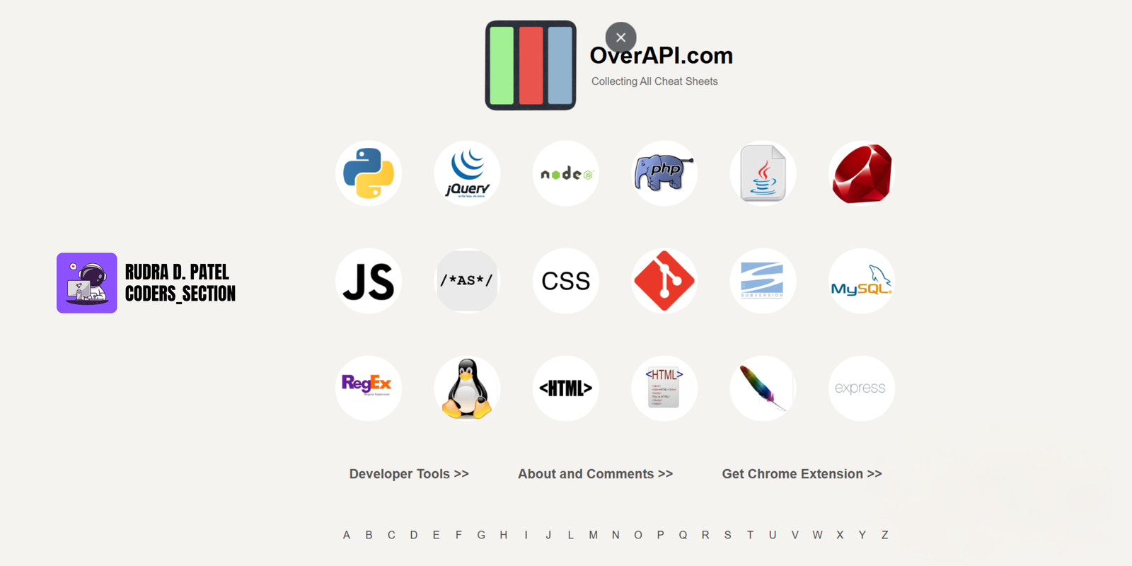 A visual representation of OverAPI.com's cheat sheets.